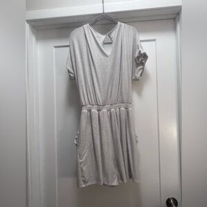 Express gray romper with pockets, size large